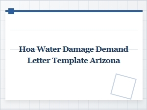 Hoa Water Damage Demand Letter Template in Arizona