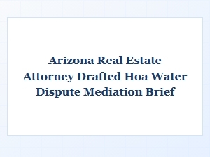 Steps for an Arizona Hoa Water Dispute Mediation Brief