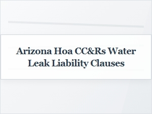 Arizona Hoa Cc&rs Water Leak Liability Clauses